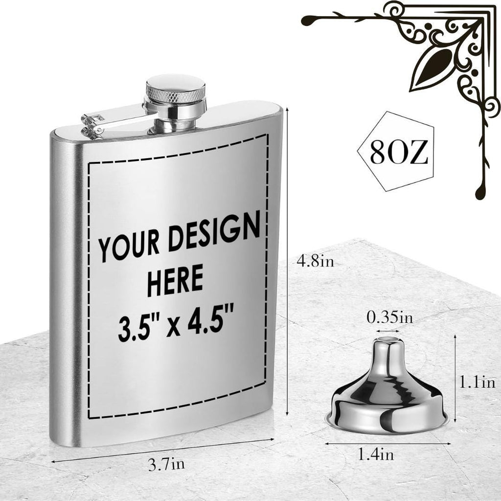 Custom Engraved Flask – 8oz Stainless Steel