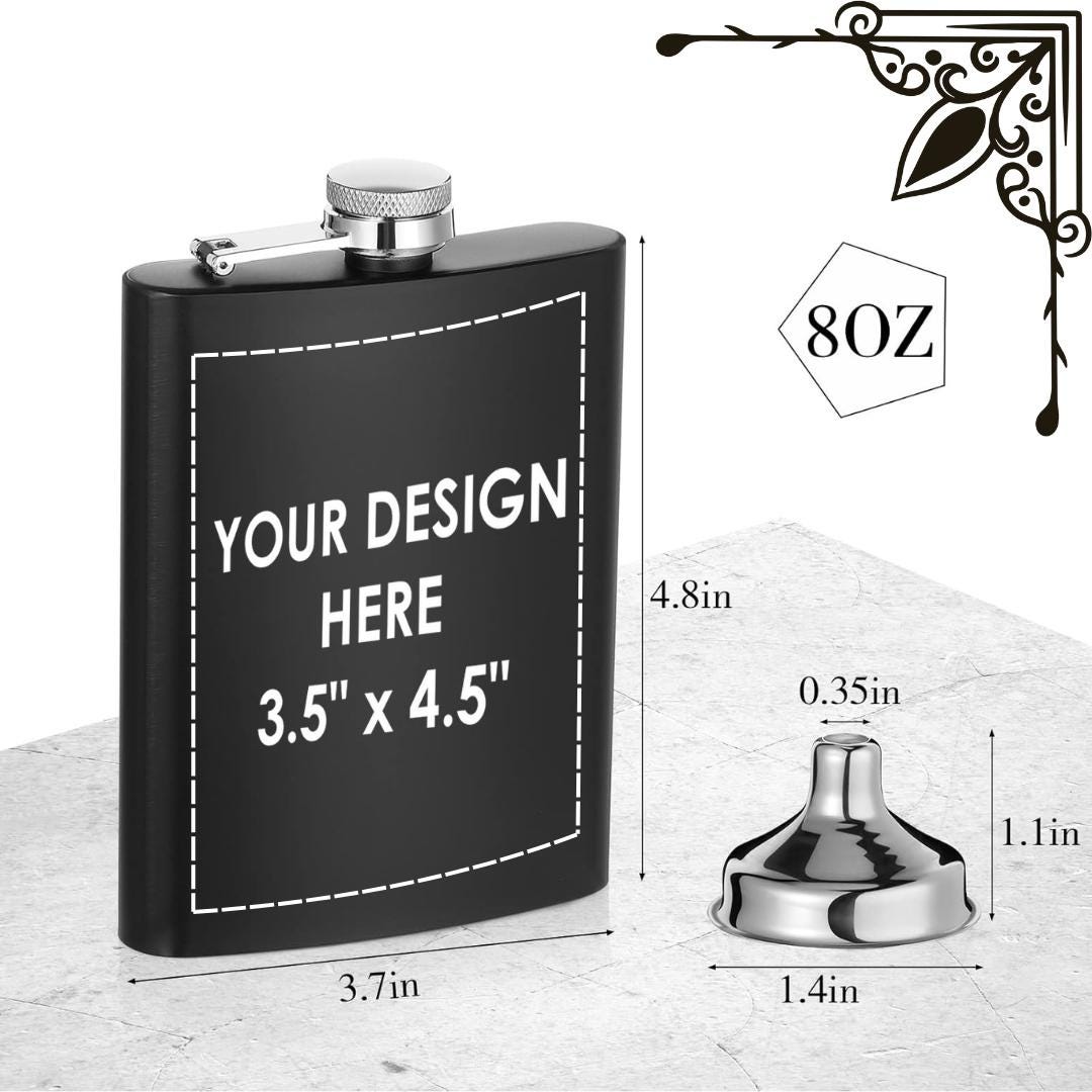 Custom Engraved Flask – 8oz Stainless Steel