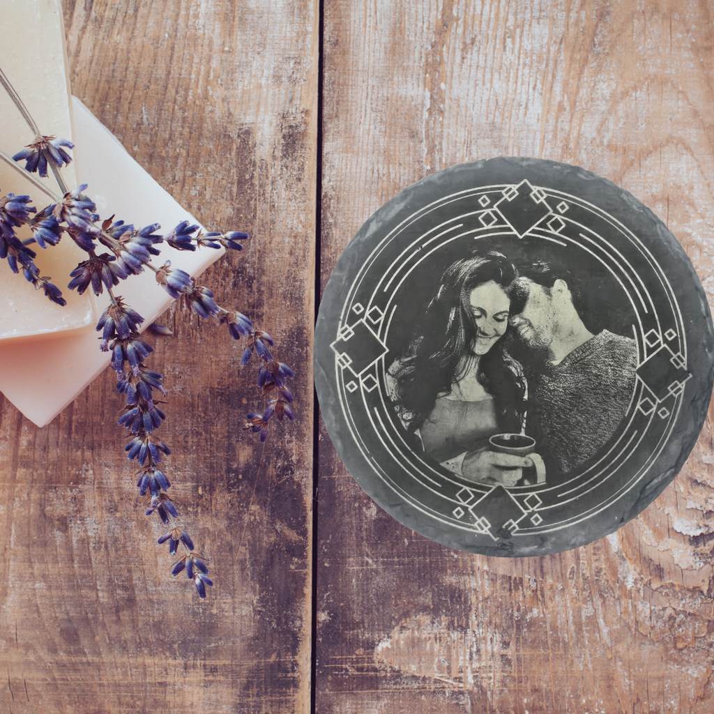 Custom Engraved Slate Coasters - Set of 4